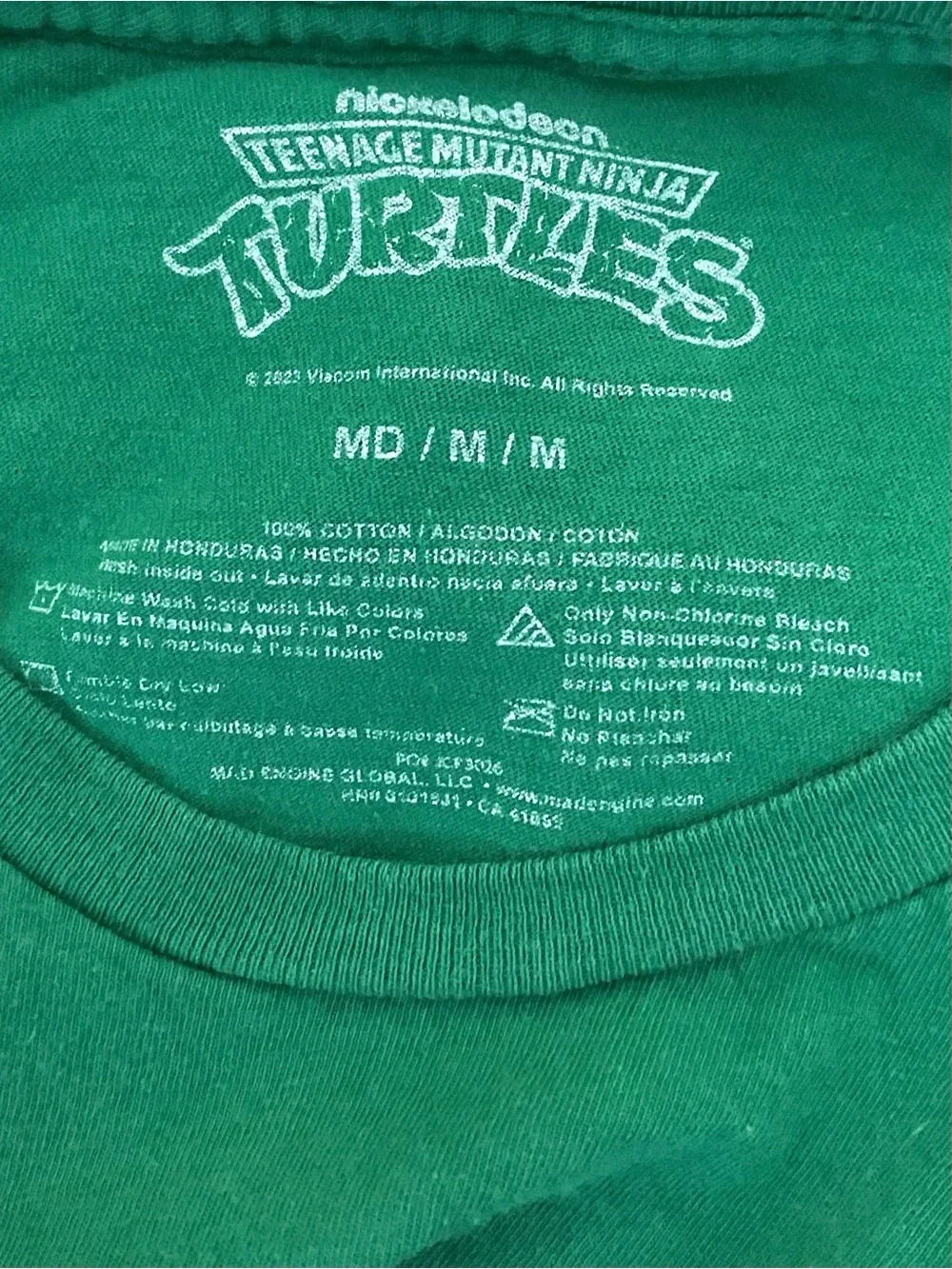 Teenage Mutant Ninja Turtles Boys Green Graphic T-Shirt Youth Medium TMNT